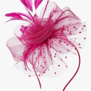Fuchsia Fascinator Headband – Women’s Decorative Hair Accessory